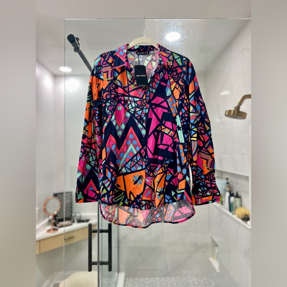 NWT | Women's Fun Multicolor Geometric Top